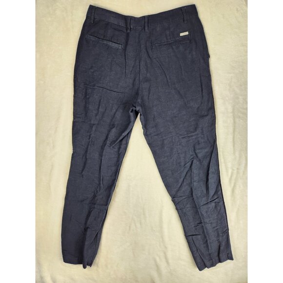 AX Armani Exchange Men's Linen Twill Chino Navy Blue Pants W31"x27" - Picture 5 of 16